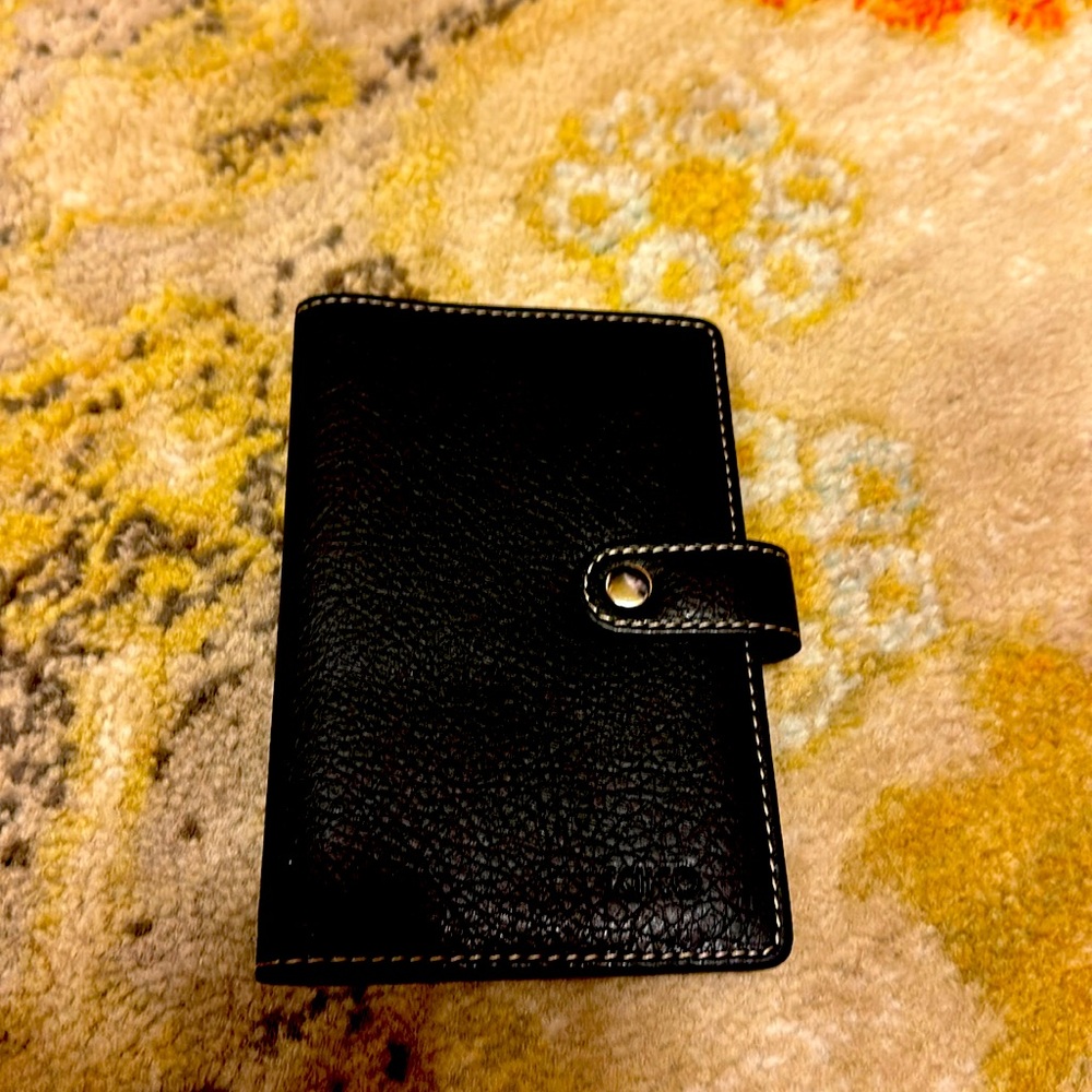 KIKO brand, passport holder feaux leather black